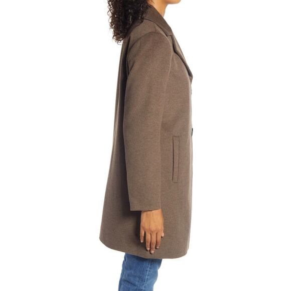 Sam Edelman Women's Wool Blend Coat in Melange Brown, Size 6 - Picture 4 of 16